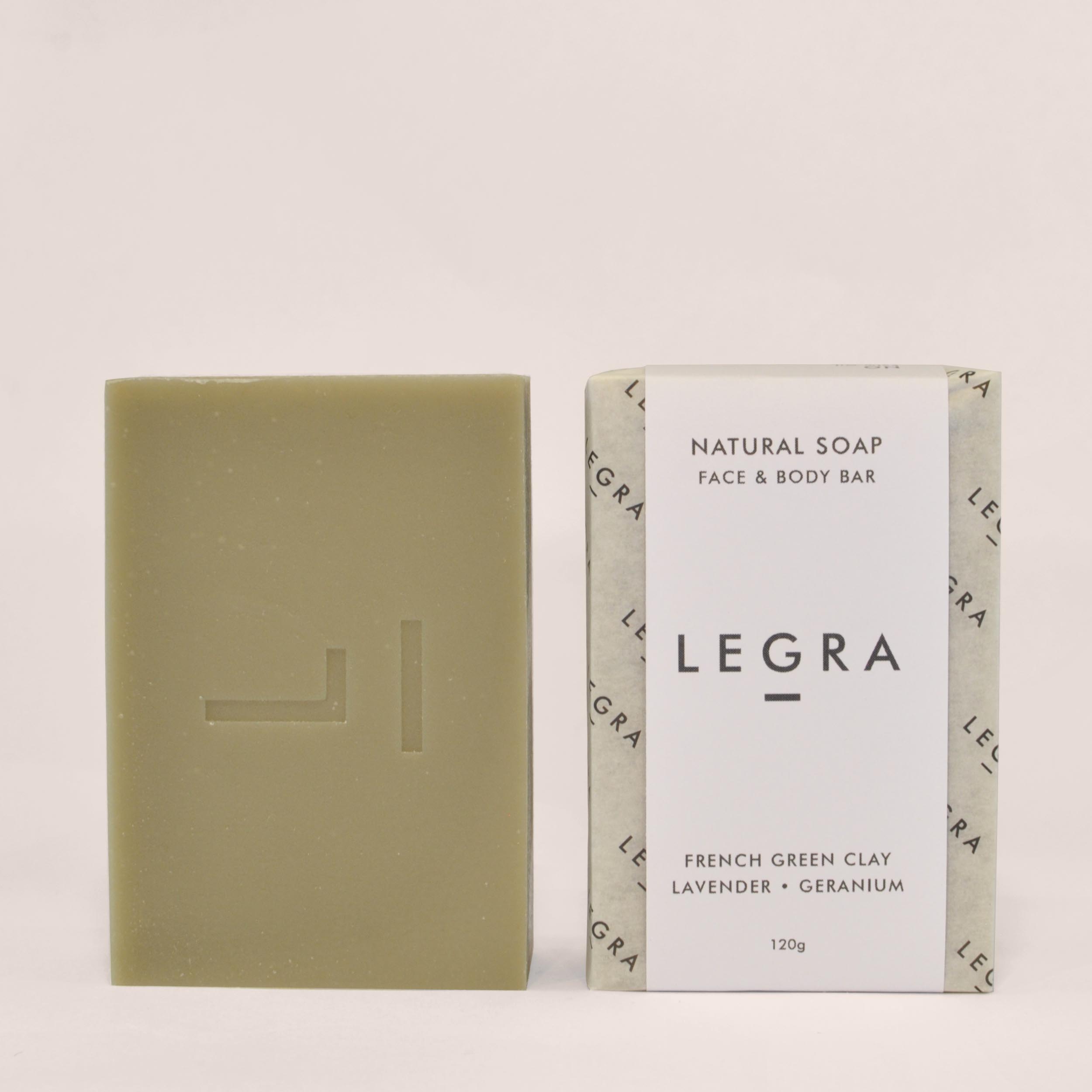French Green Clay Soap with Lavender, Geranium & Patchouli